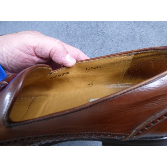 Mezlan Carmel Mens Brown Woven Alligator Tassel Loafers Shoes 29480 Size 10 M main image 2